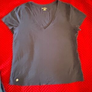 Lilly Pulitzer Navy V-Neck Short Sleeve Tee